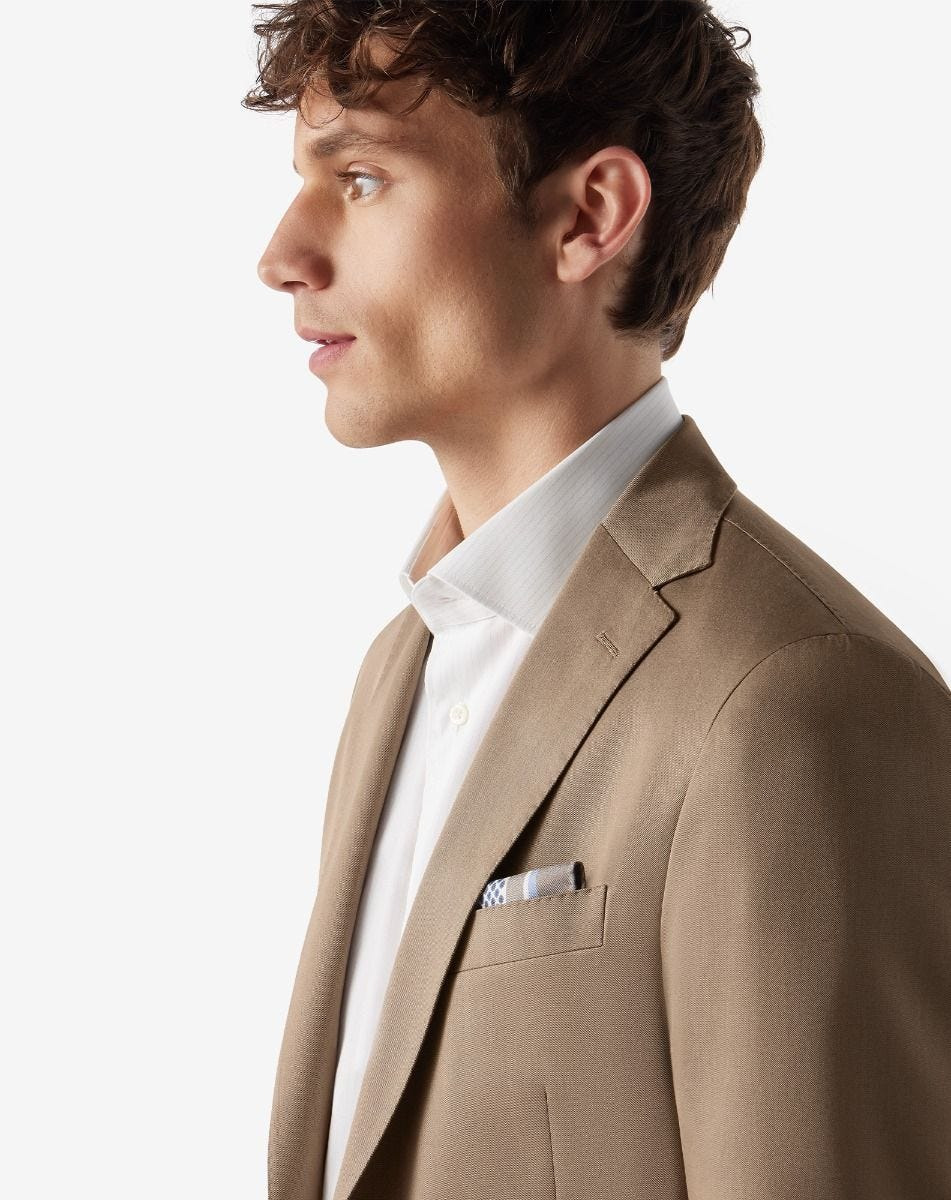 Hazelnut wool and cotton suit - 5