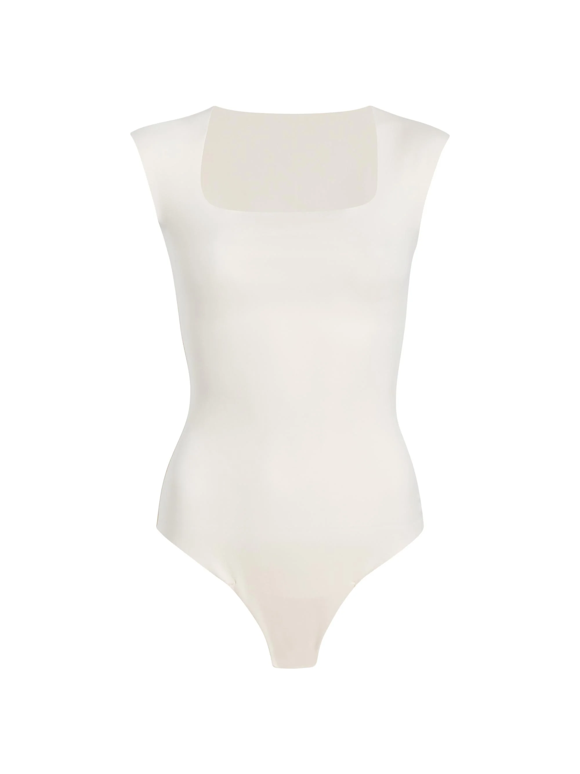 Women's Neoprene Cap-Sleeve Bodysuit - Ivory - 1