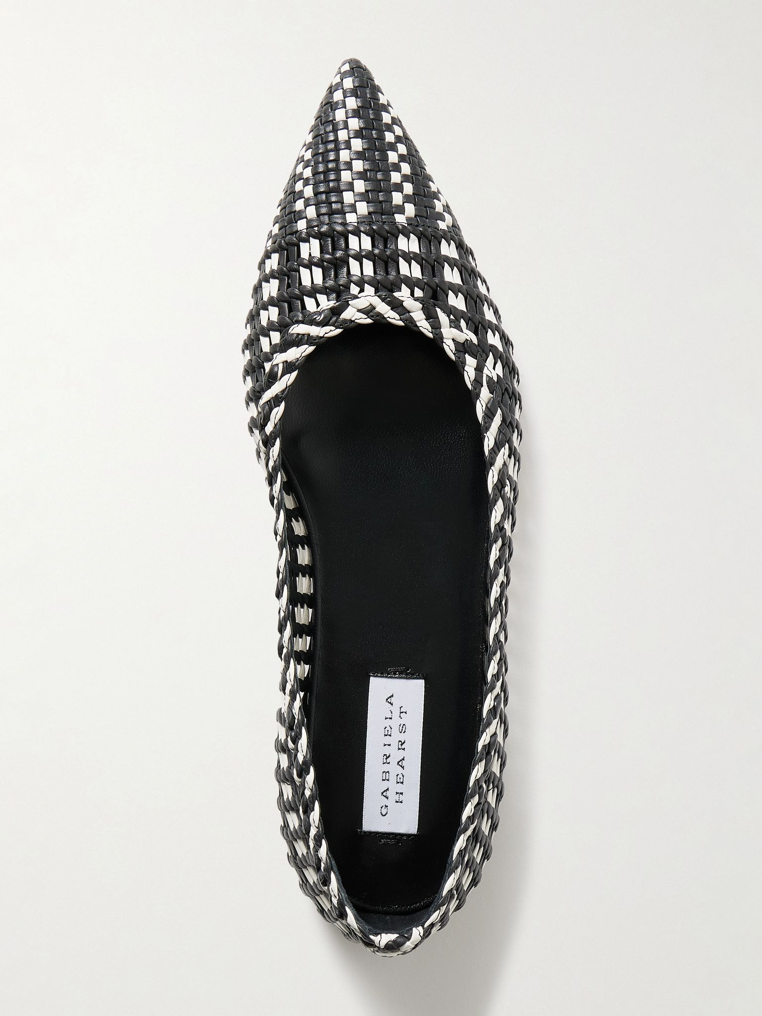 Aurora two-tone woven leather ballet flats Black - 5