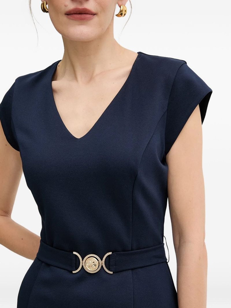 V-neck belted mini dress 5