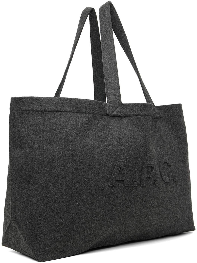 A.P.C. Gray Trapèze Shopping Tote outlook