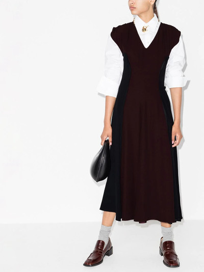 Marni cap-sleeve panelled midi dress outlook