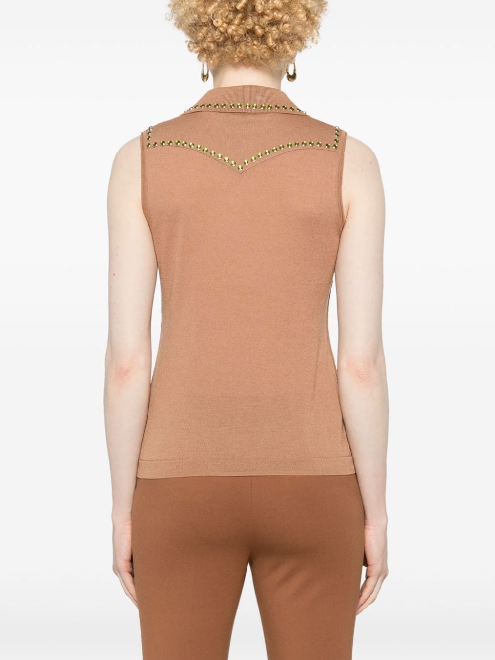 stud-embellished knitted top - 4