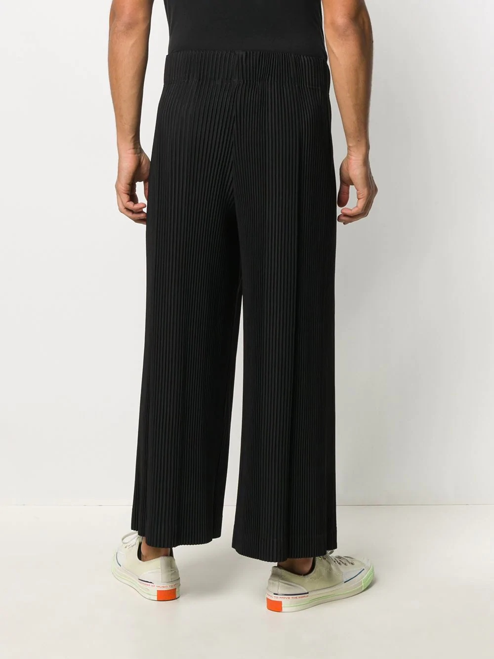 plissé wide-leg trousers - 4