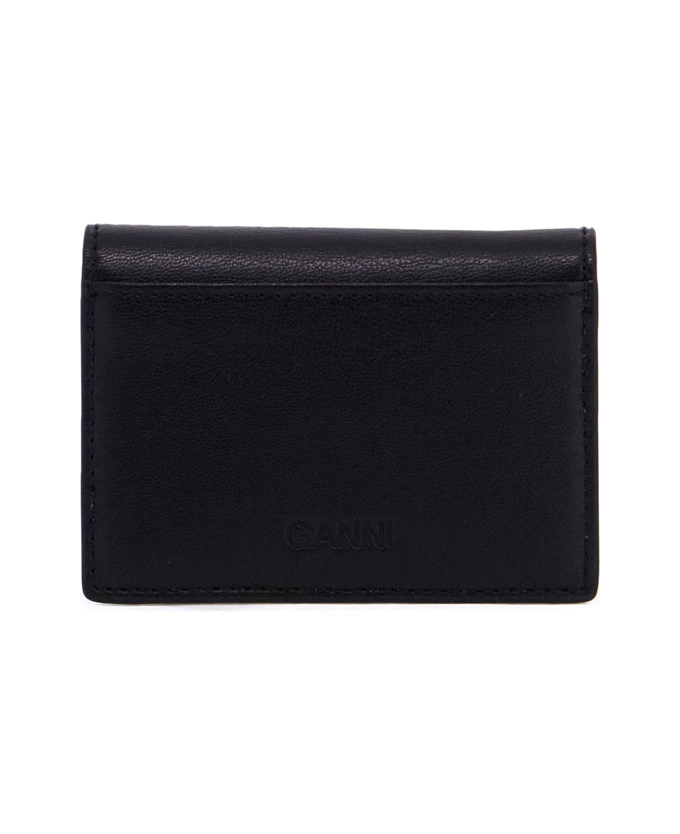 Bou Flap Wallet In Black Leather - 3