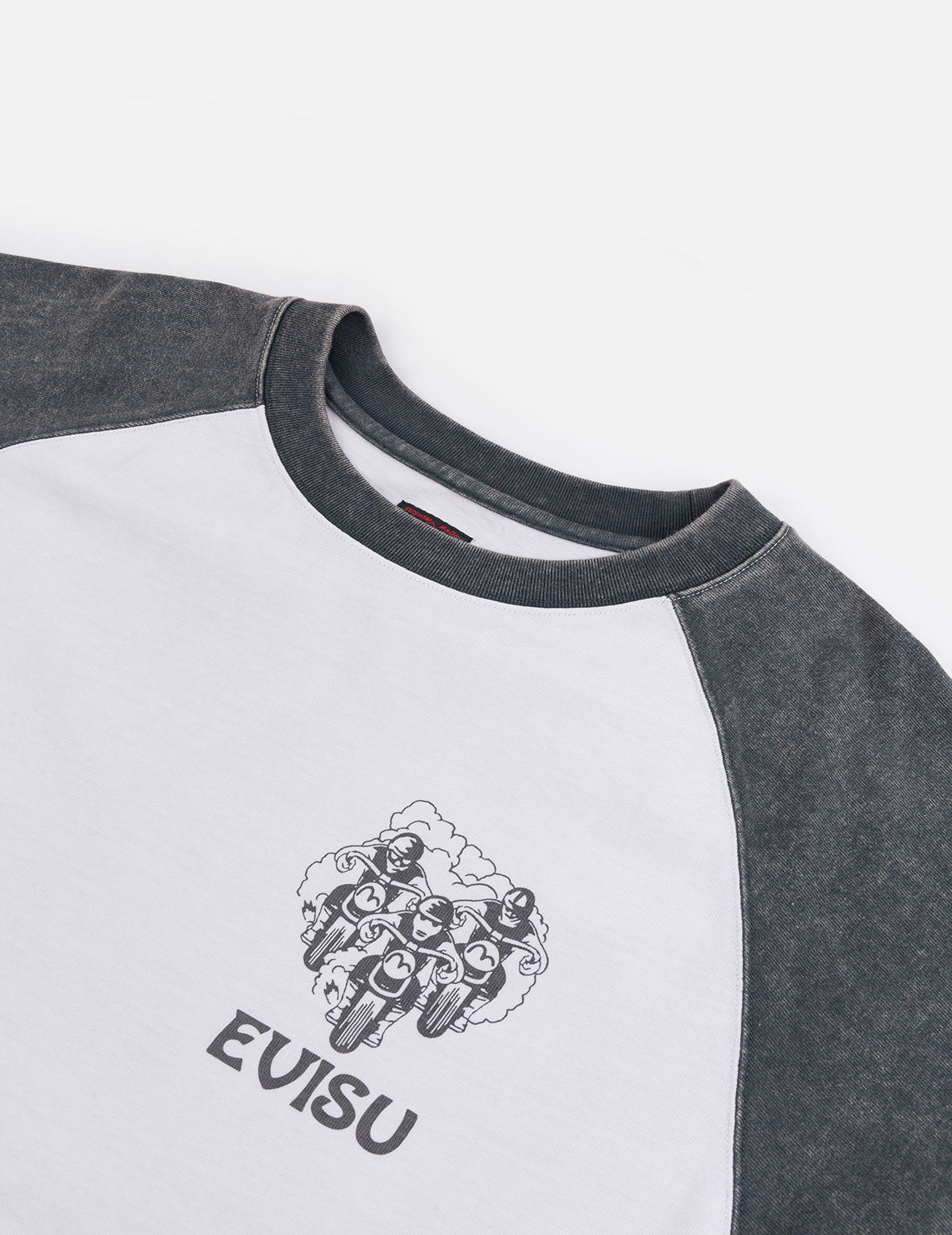 Retro Motocross Print Relax Fit Long-sleeve T-shirt - 8