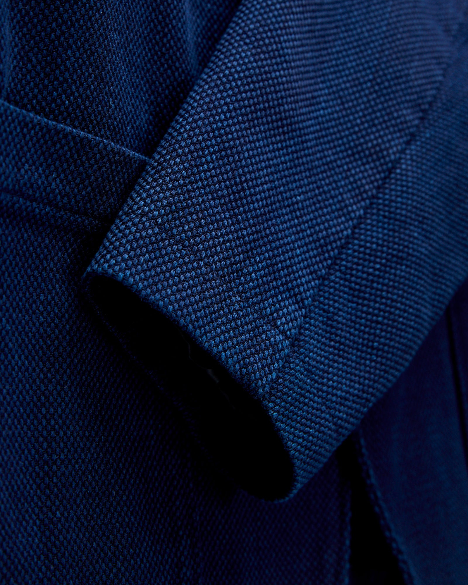 Double Cloth Sashiko Tailored Jacket in Pure Indigo - 8