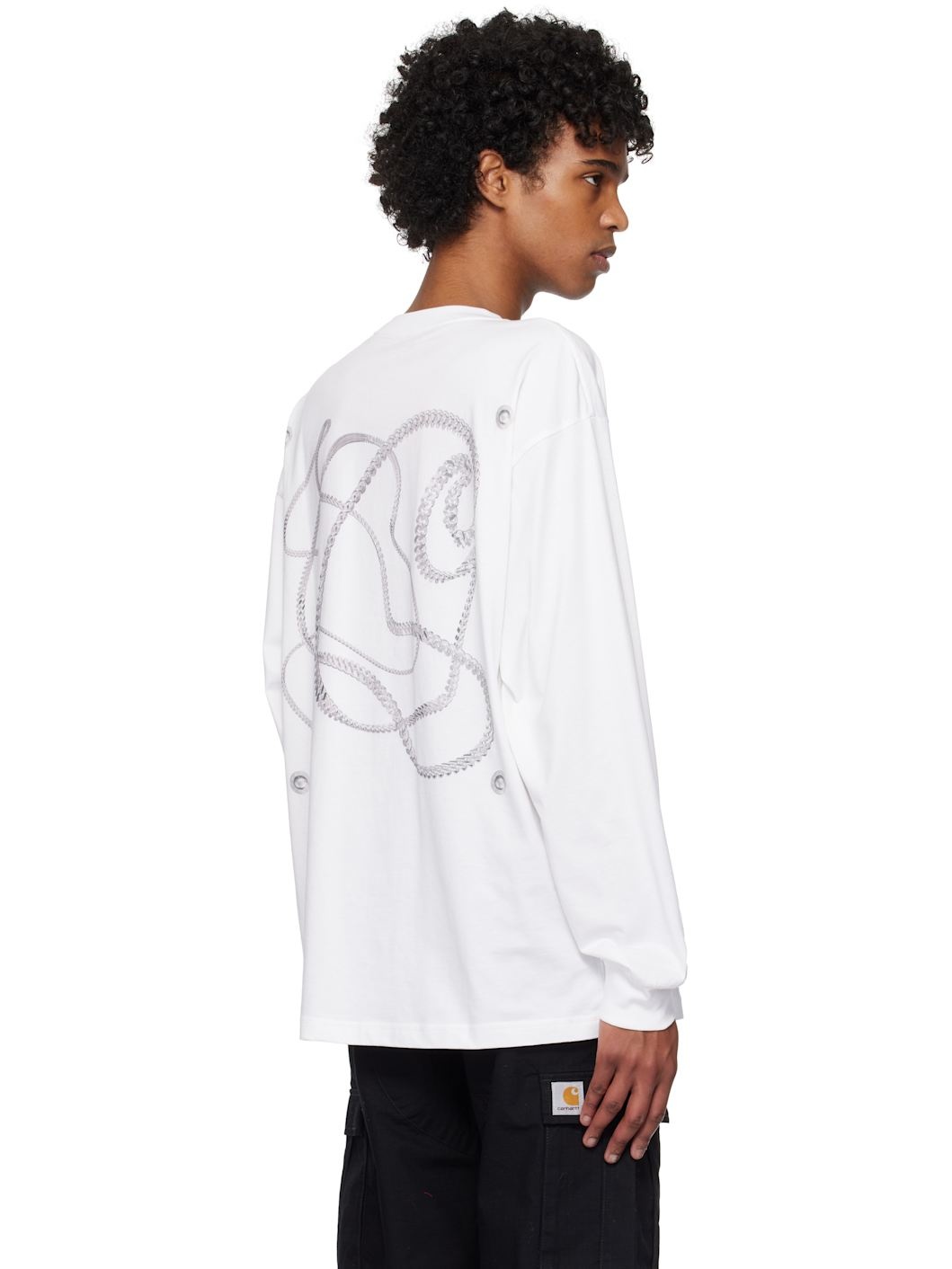 White Chain Link Long Sleeve T-shirt - 3