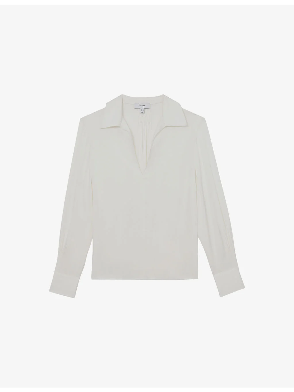 Orla Open-Collar Stretch Silk-Blend Blouse - 1