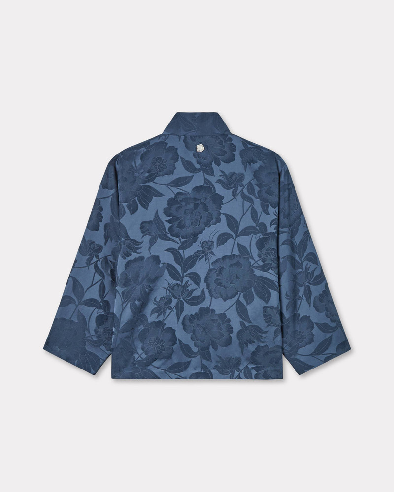 KENZO 'KENZO Peonies' kimono jacket in jacquard cotton linen outlook