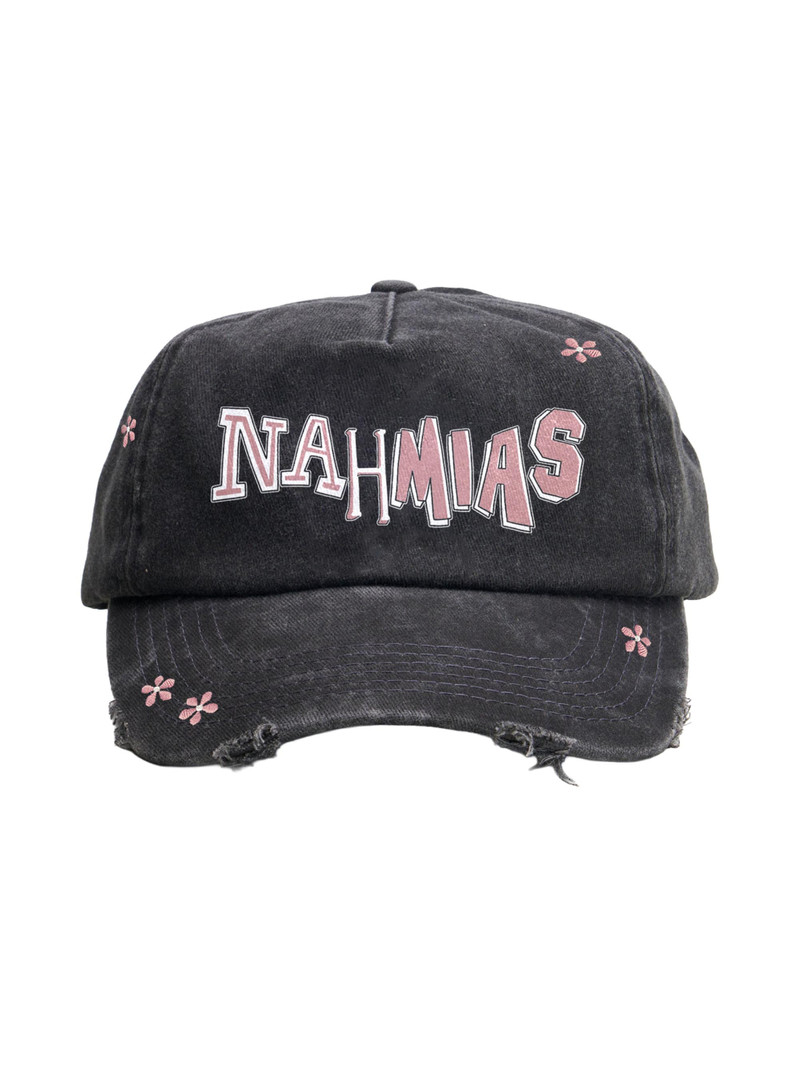 Men's Logo Distressed Baseball Cap - Black 1