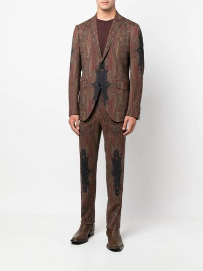 Etro paisley-print slim-cut trousers outlook