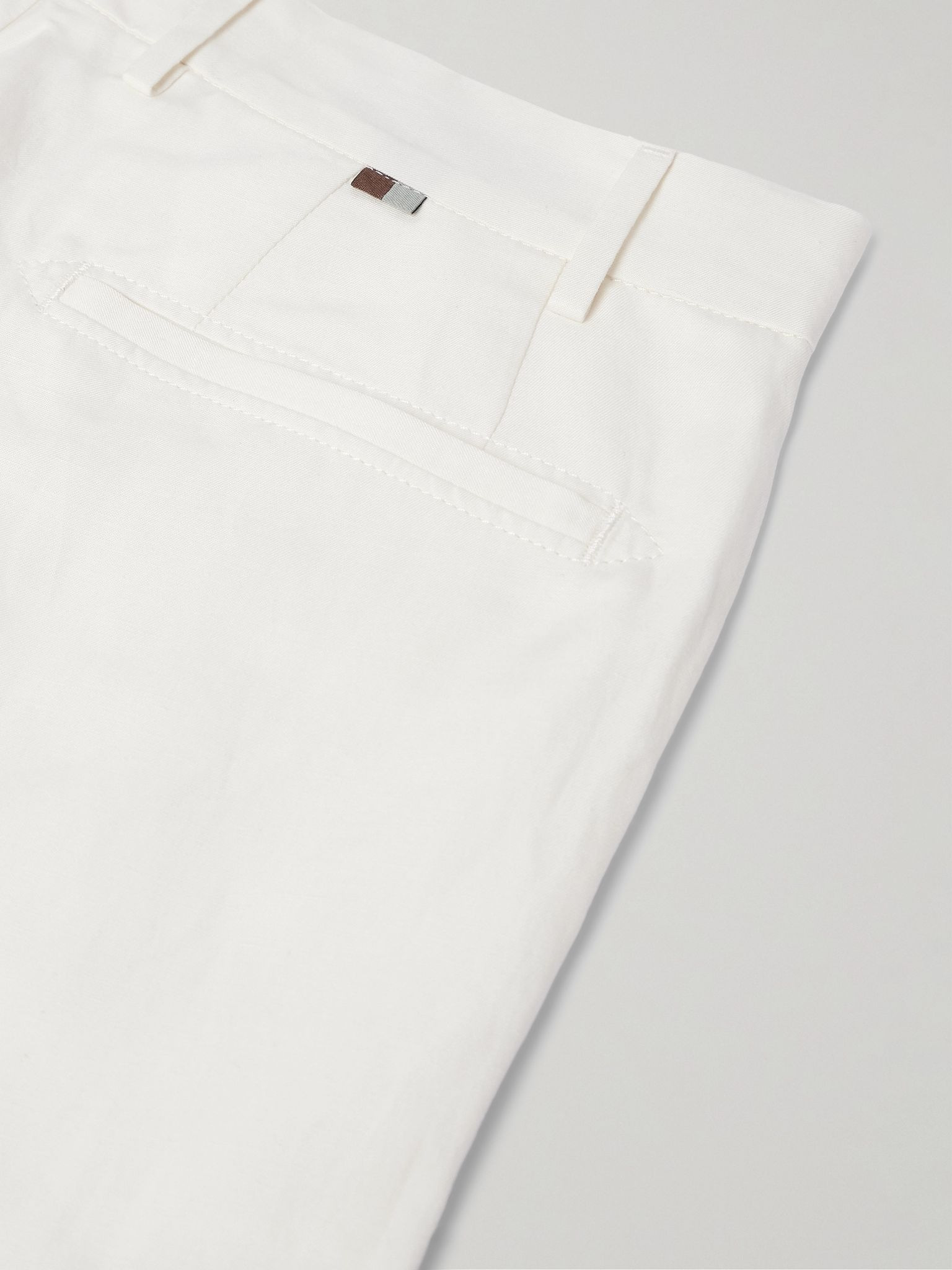 Linen and Silk-Blend Shorts White - 5