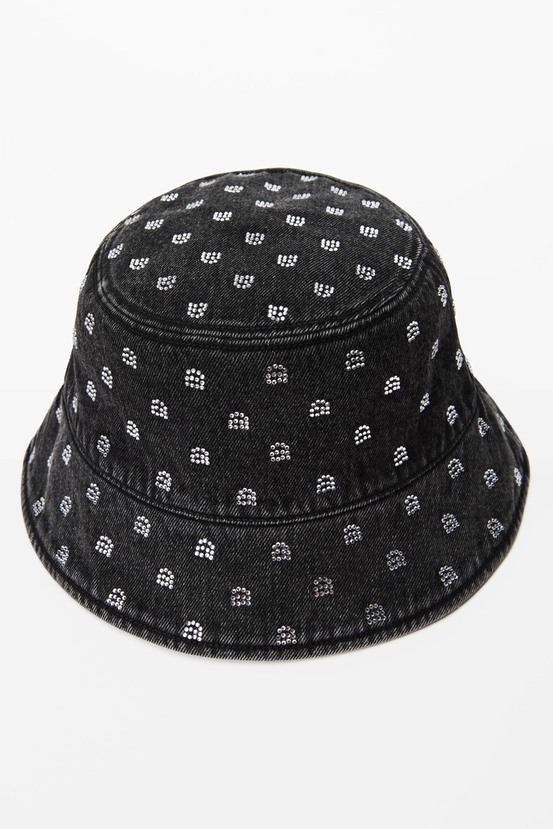 Alexander Wang CRYSTAL BUCKET HAT IN DENIM outlook
