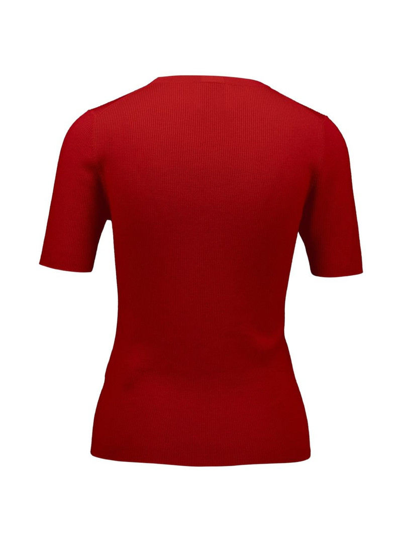 Allude ribbed short-sleeve sweater outlook