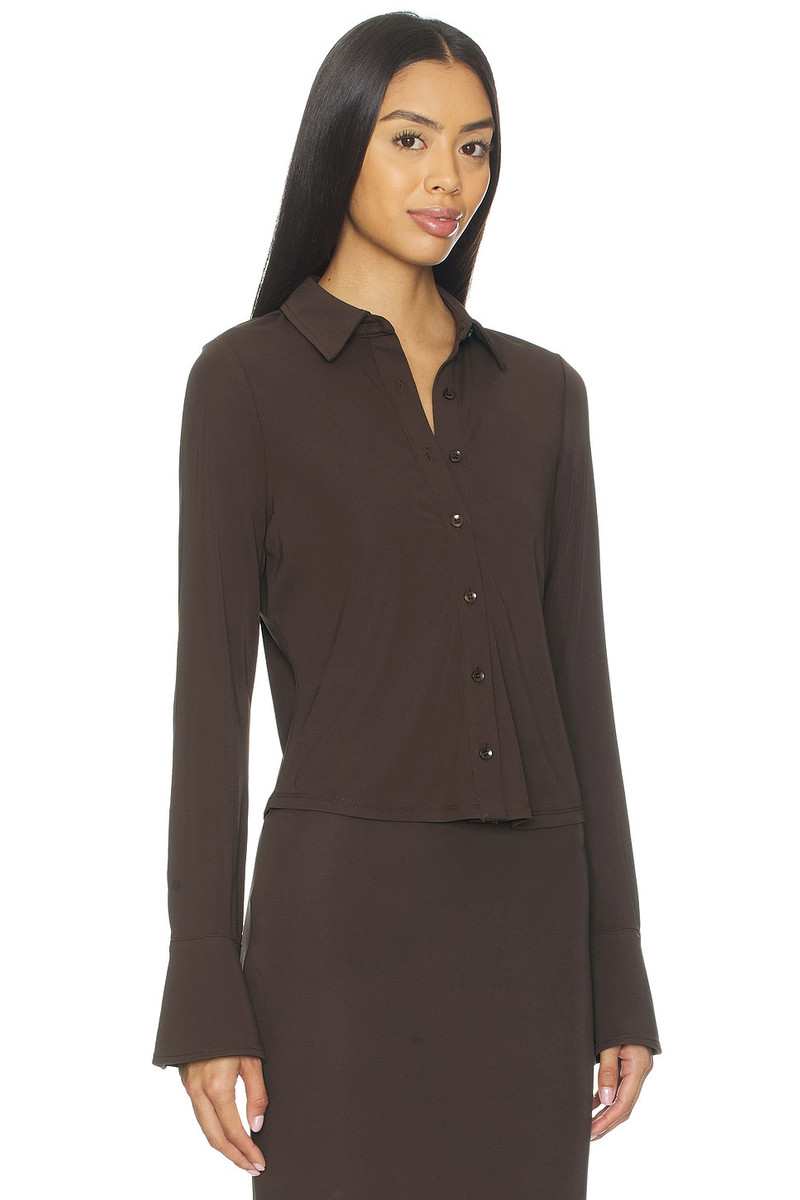 GOOD AMERICAN Matte Jersey Long Sleeve Shirt outlook