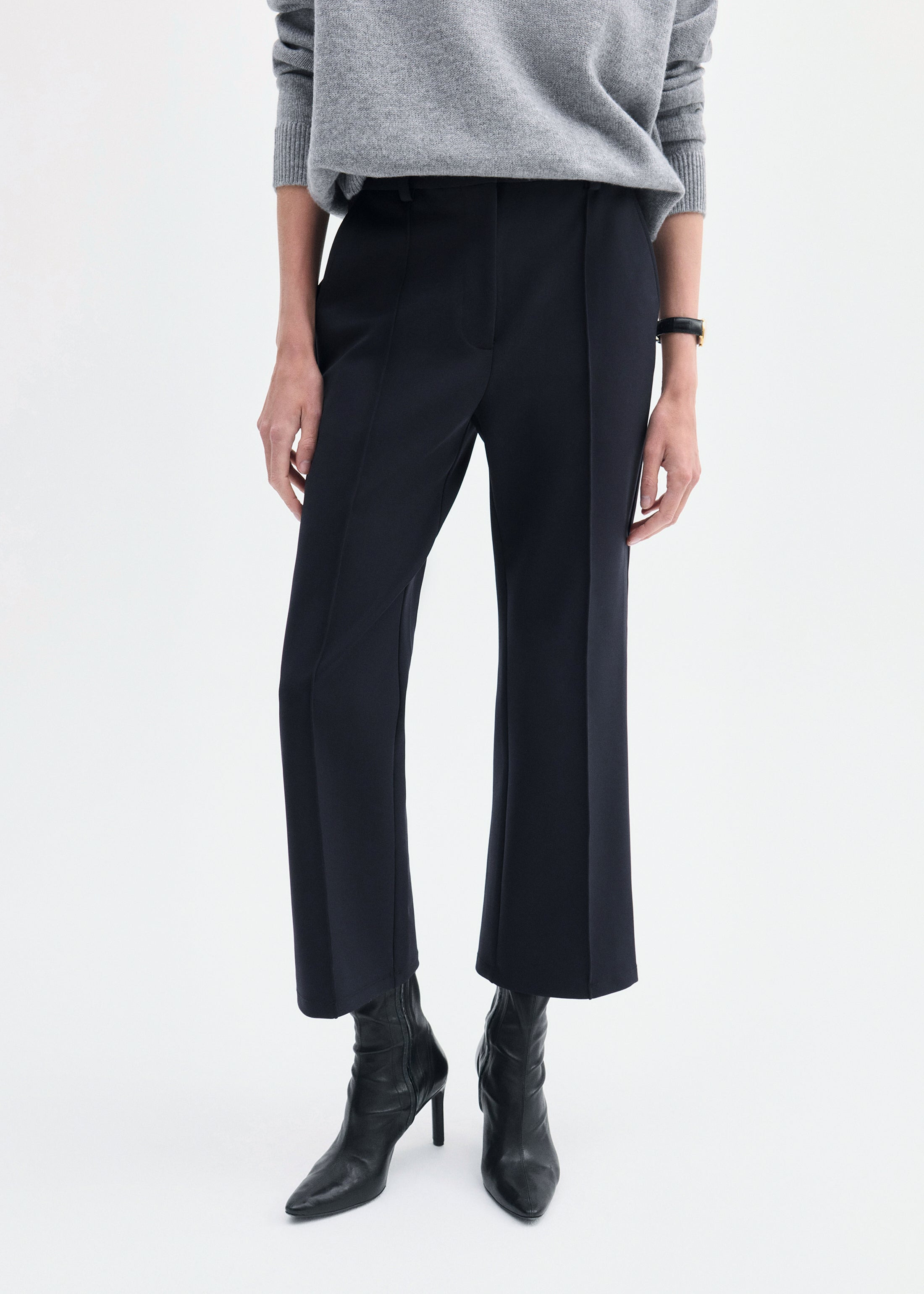Cropped Flared Pant in Scuba - 3