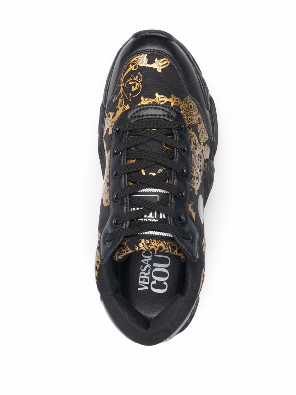 baroque-pattern print low top sneakers - 4