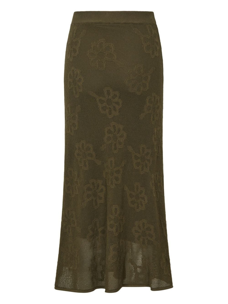 CECILIE BAHNSEN embroidered floral knit skirt outlook