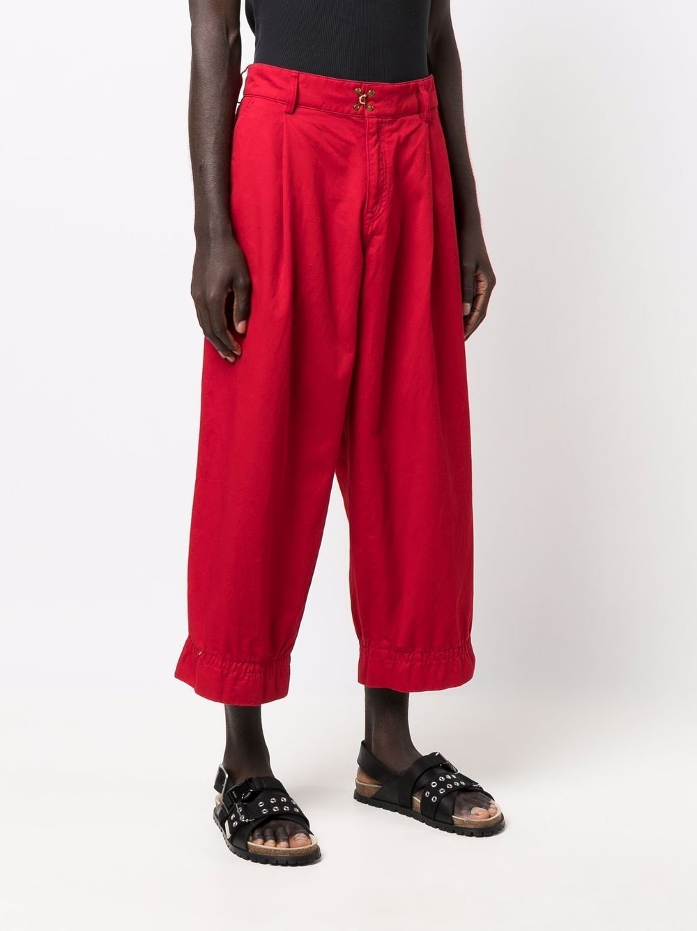 wide-leg cropped trousers - 3