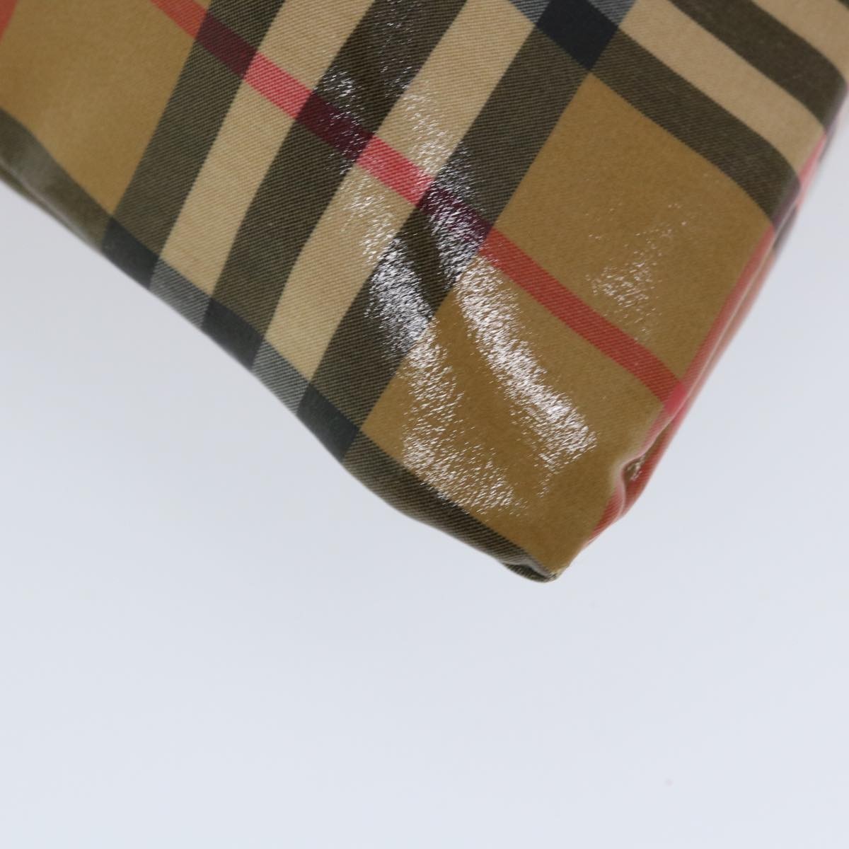 Burberry Nova Check Tote Bag Coated Canvas Beige Black - 13