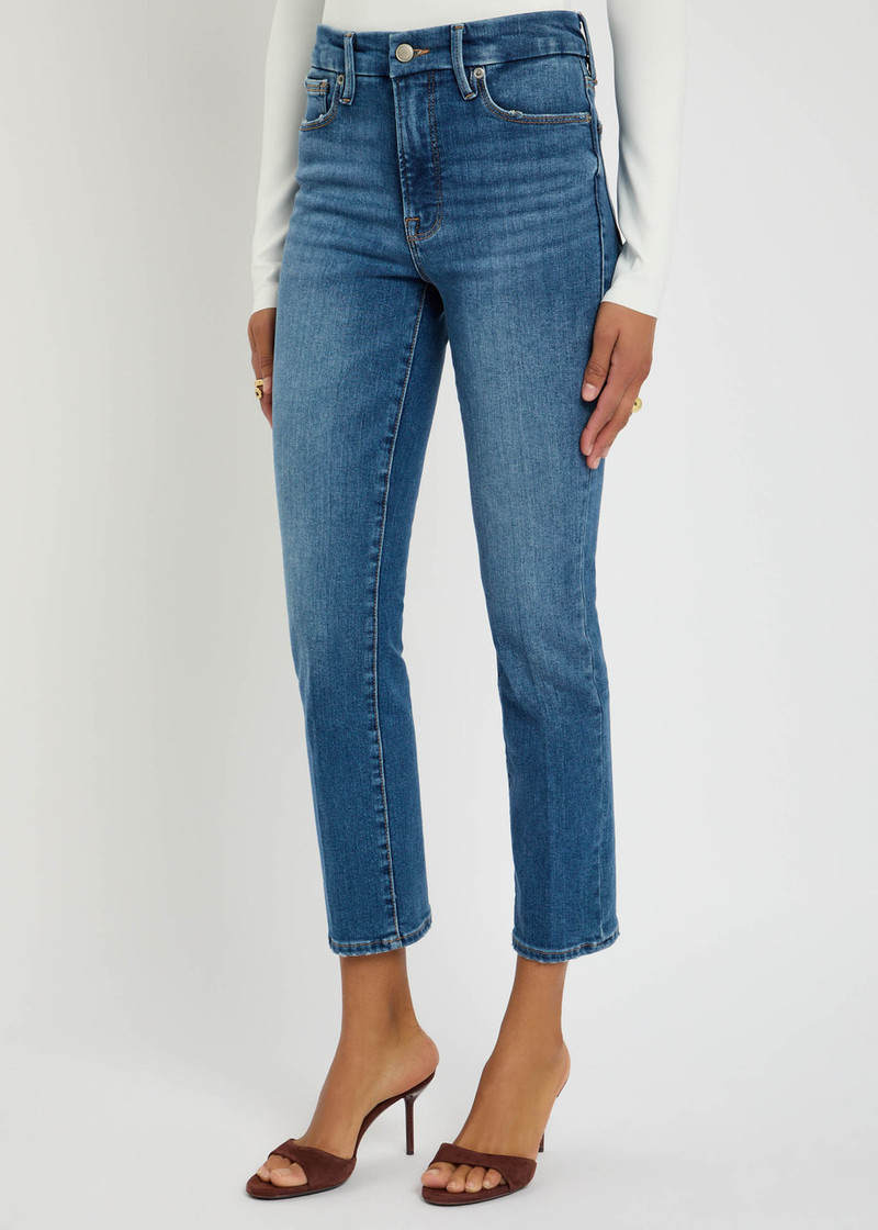 GOOD AMERICAN Good American Slim Straight-leg Cropped Jeans outlook