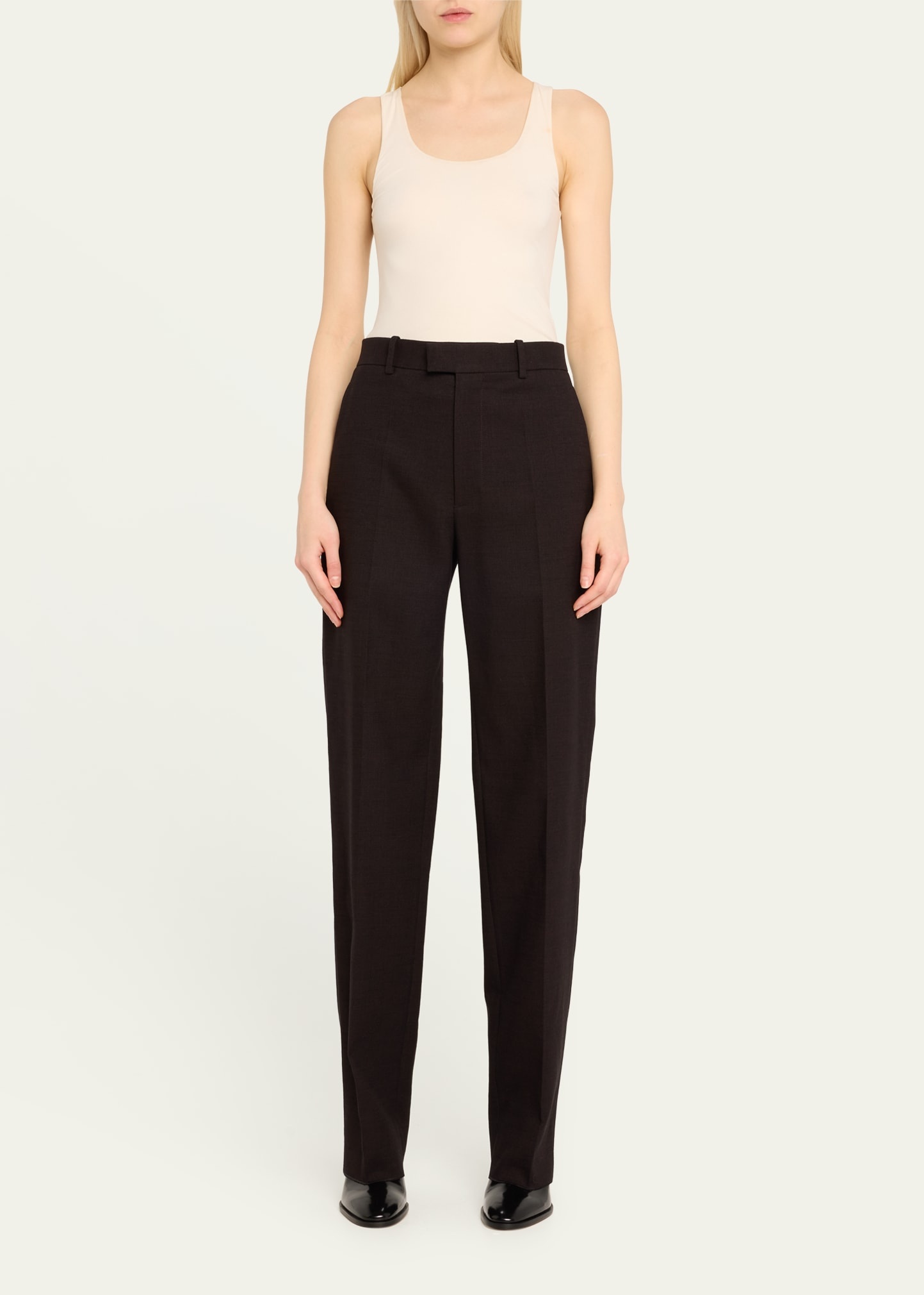 【関税&送料込】Bottega Veneta Straight-Leg Trousers In Coat BOTTEGA VENETA Paneled leather straight-leg pants | NET-A-PORTER