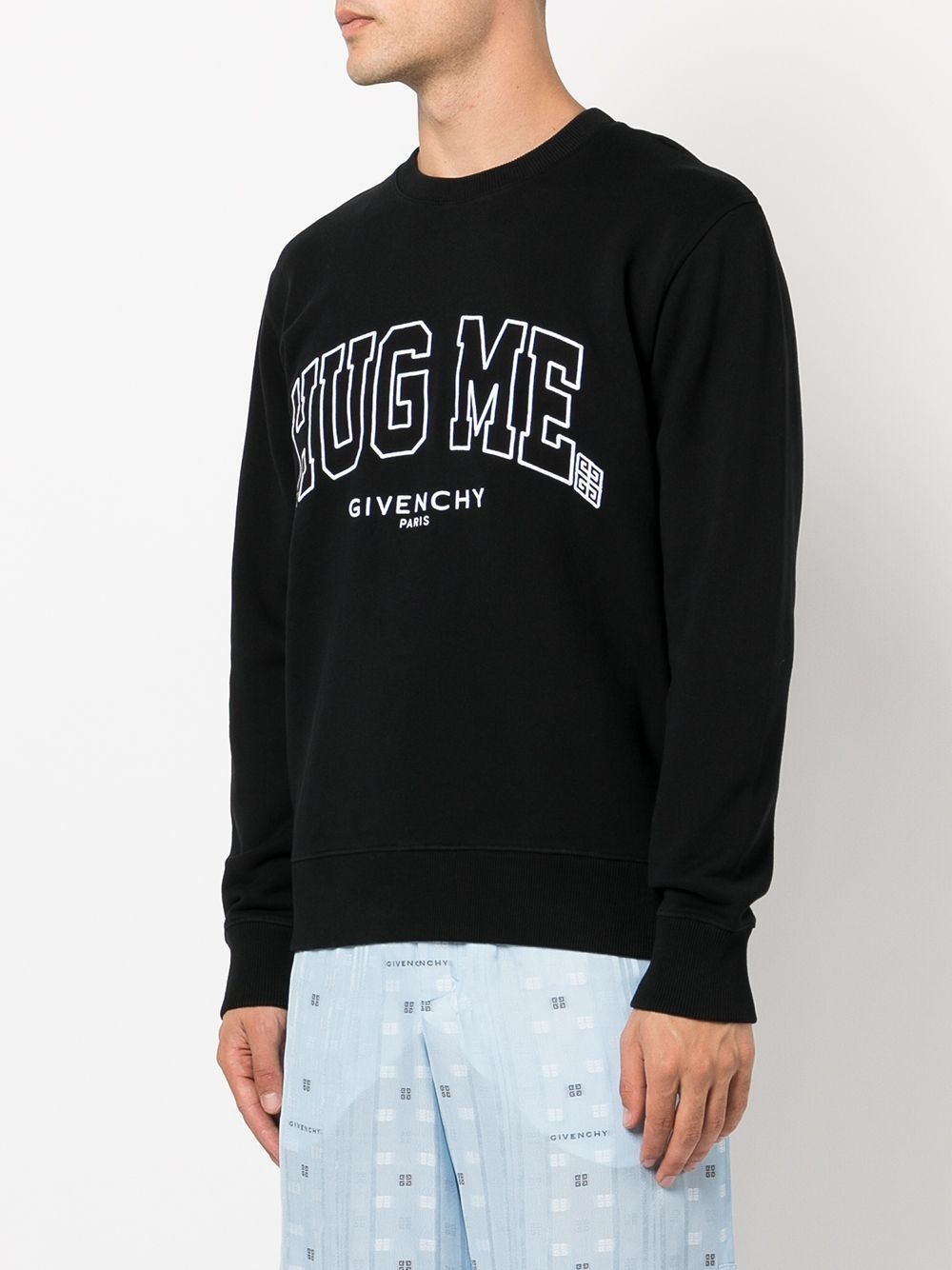 embroidered-slogan cotton sweatshirt - 3