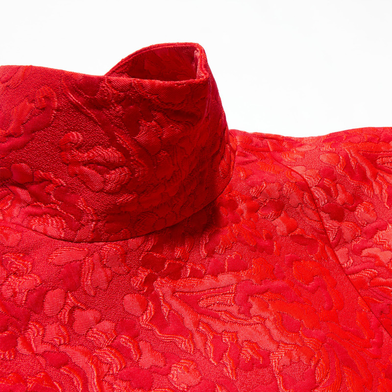 Floral wool brocade dress 5