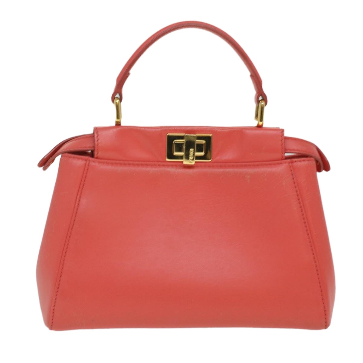 FENDI Micro Picaboo Hand Bag Leather Orange - 2