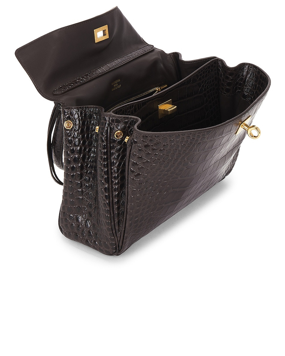 Rodeo Small Croc Embossed Top Handle Bag - 5