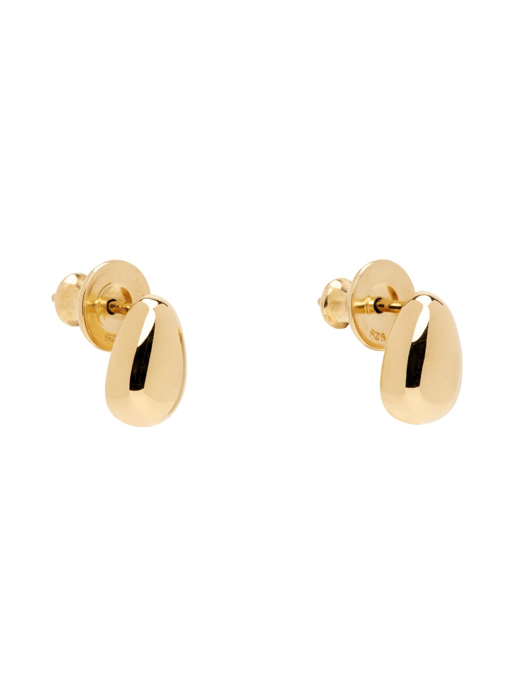 Gold Tiny Egg Stud Earrings - 2