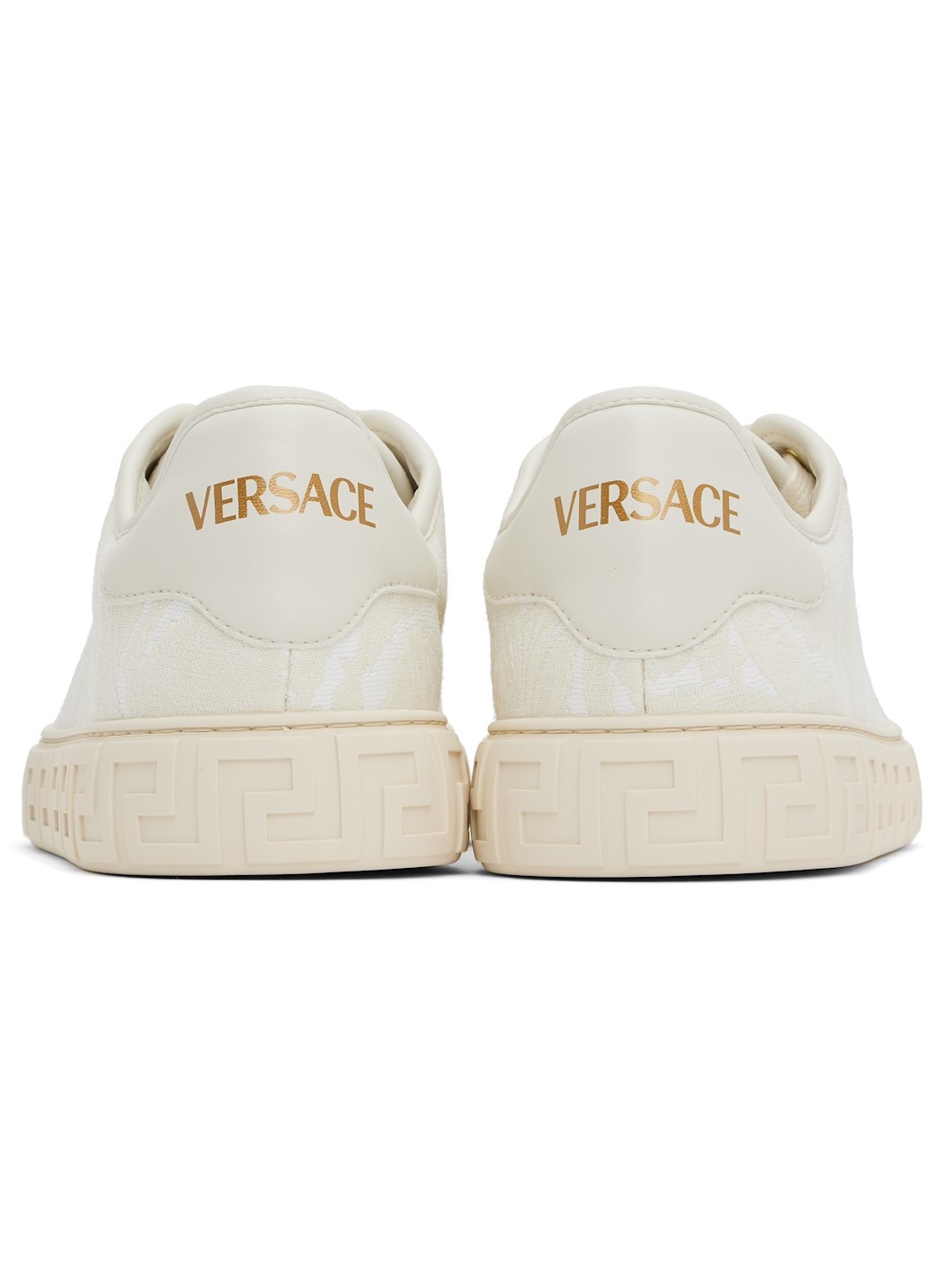 Beige Barocco Greca Sneakers - 2