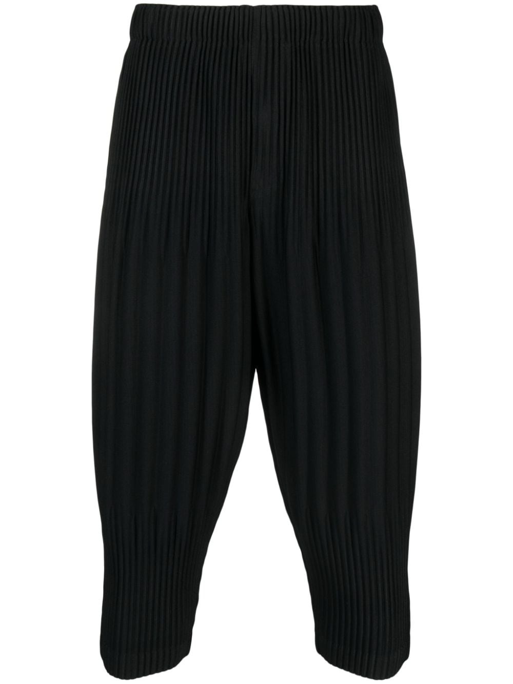 pleated tapered cropped trousers - 1