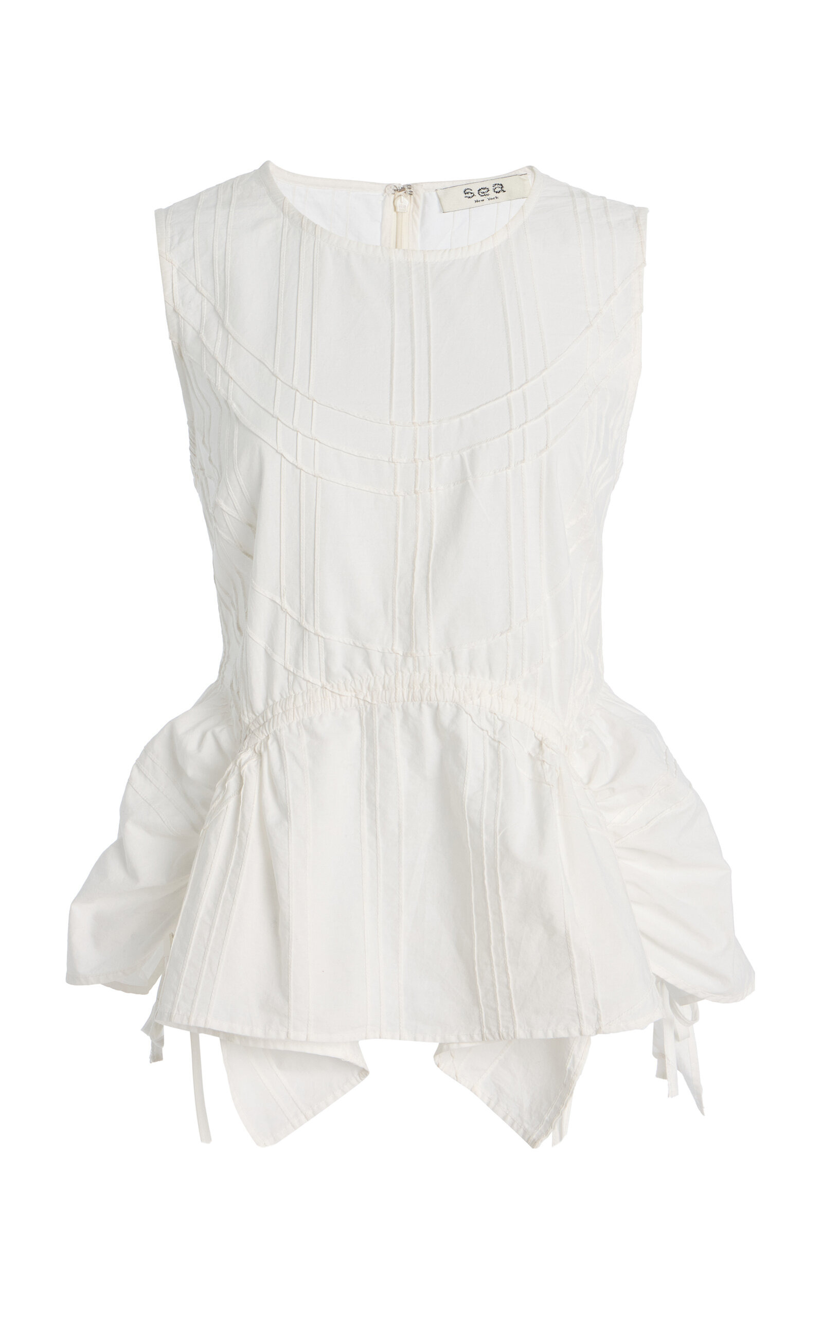 Camden Corded Cotton Poplin Top white - 1