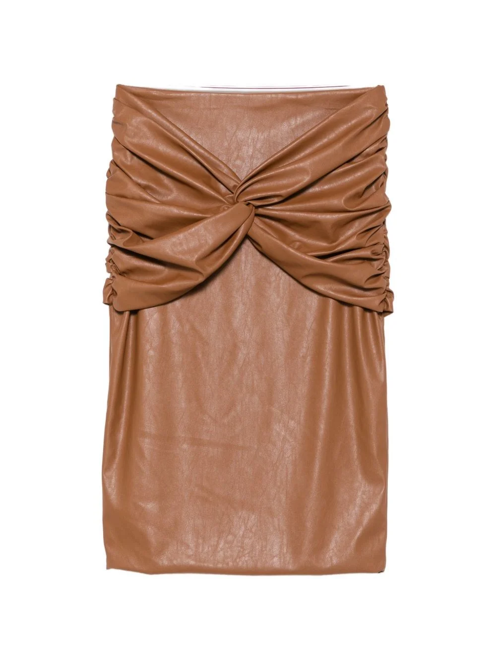 Faux-leather midi skirt - 1