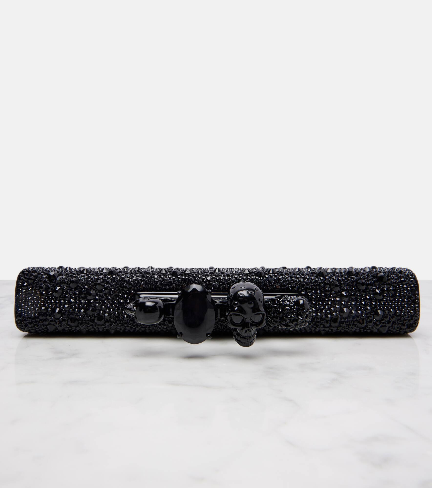 Skull Knuckle studded leather pouch - 6