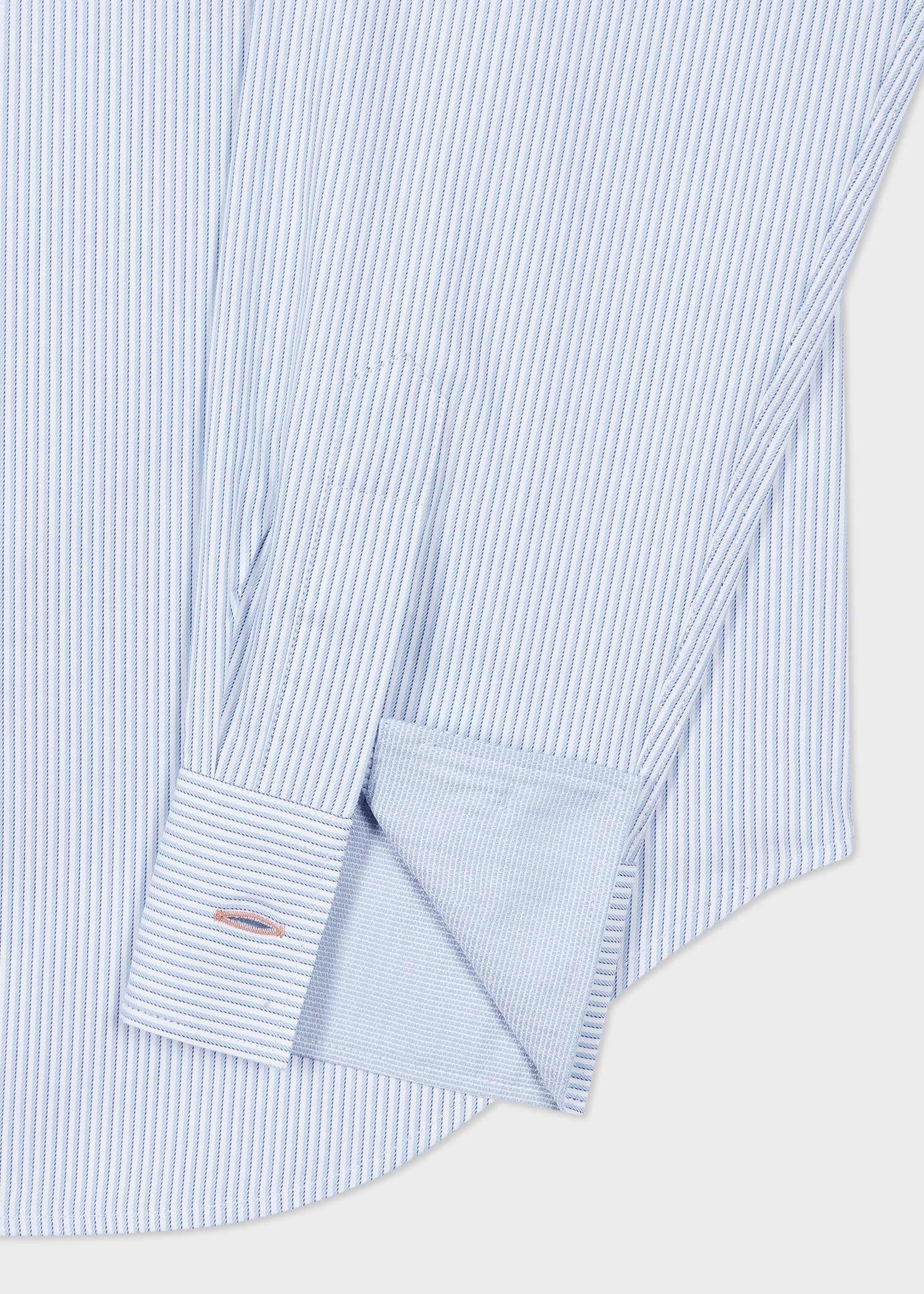 Light Blue Stripe Stand-Collar Shirt - 2