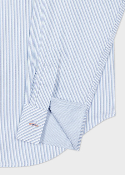 Paul Smith Light Blue Stripe Stand-Collar Shirt outlook