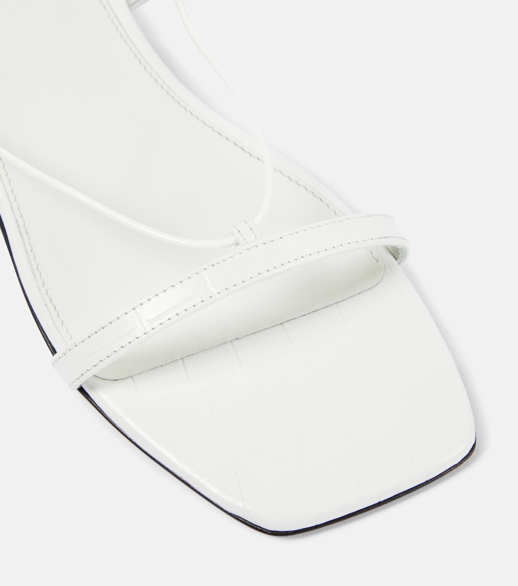 Croc-effect leather sandals - 6