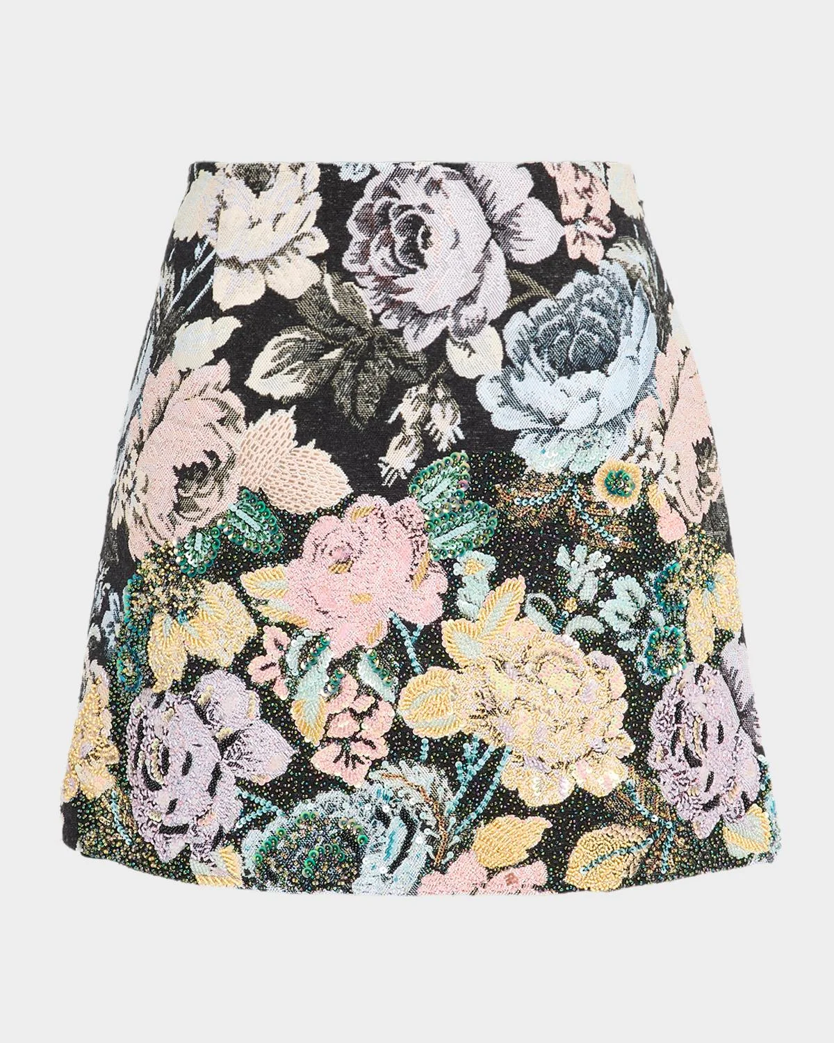 Ana Beaded Floral Jacquard Mini Skirt - 1