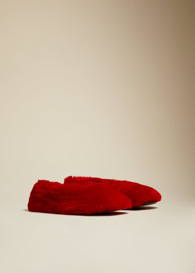 KHAITE The Marcy Flat in Scarlet Shearling outlook