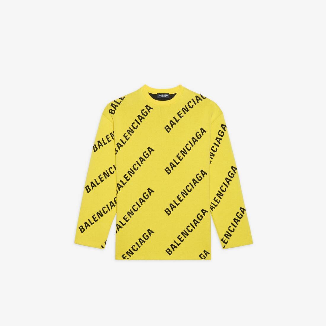 Men's Allover Logo Crewneck in Yellow/black - 1