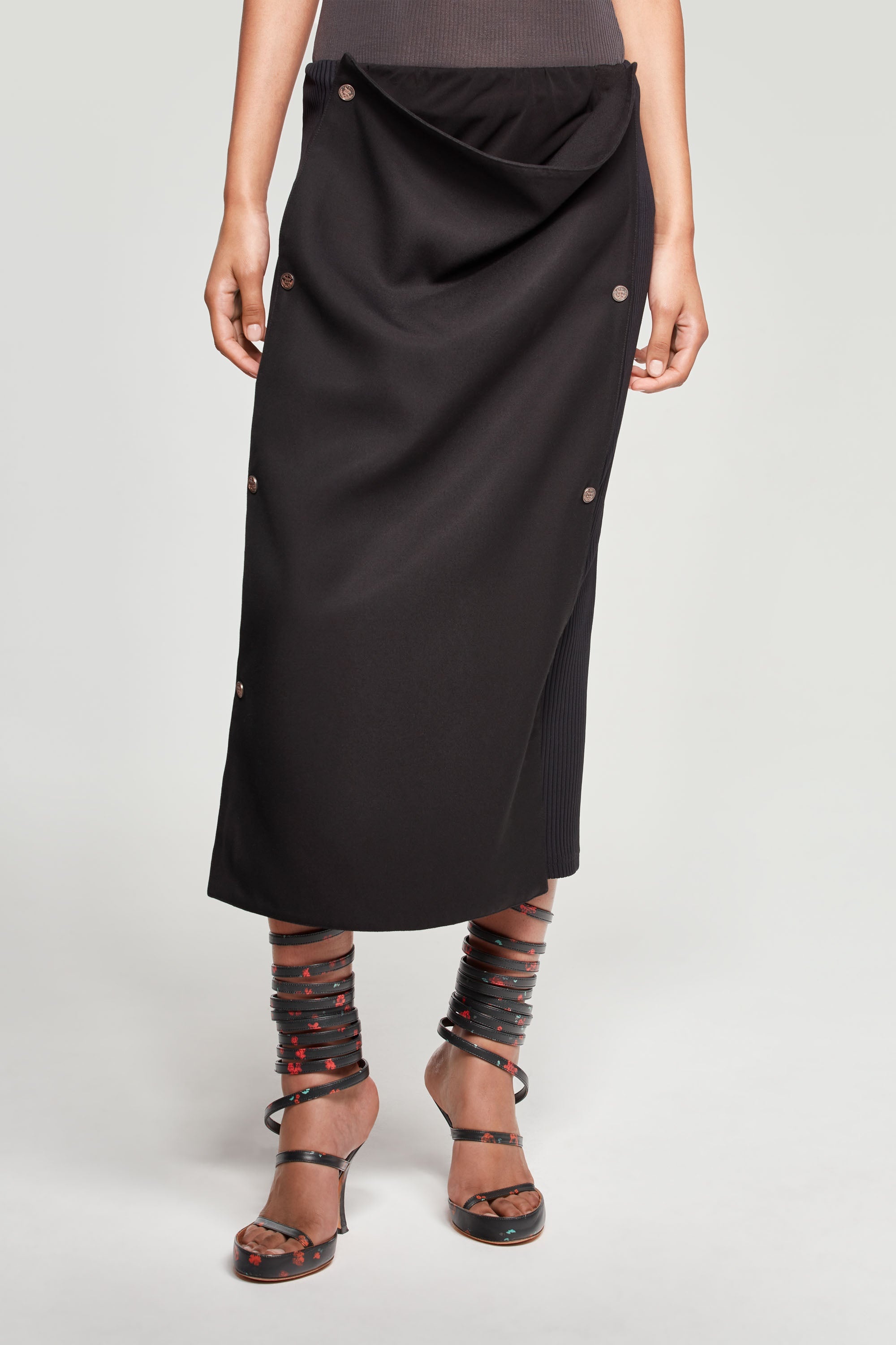 Snap Panel Maxi Skirt - 3
