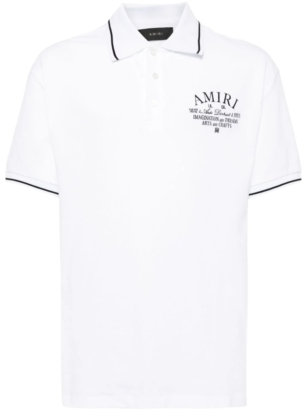 logo-embroidered cotton polo shirt - 1