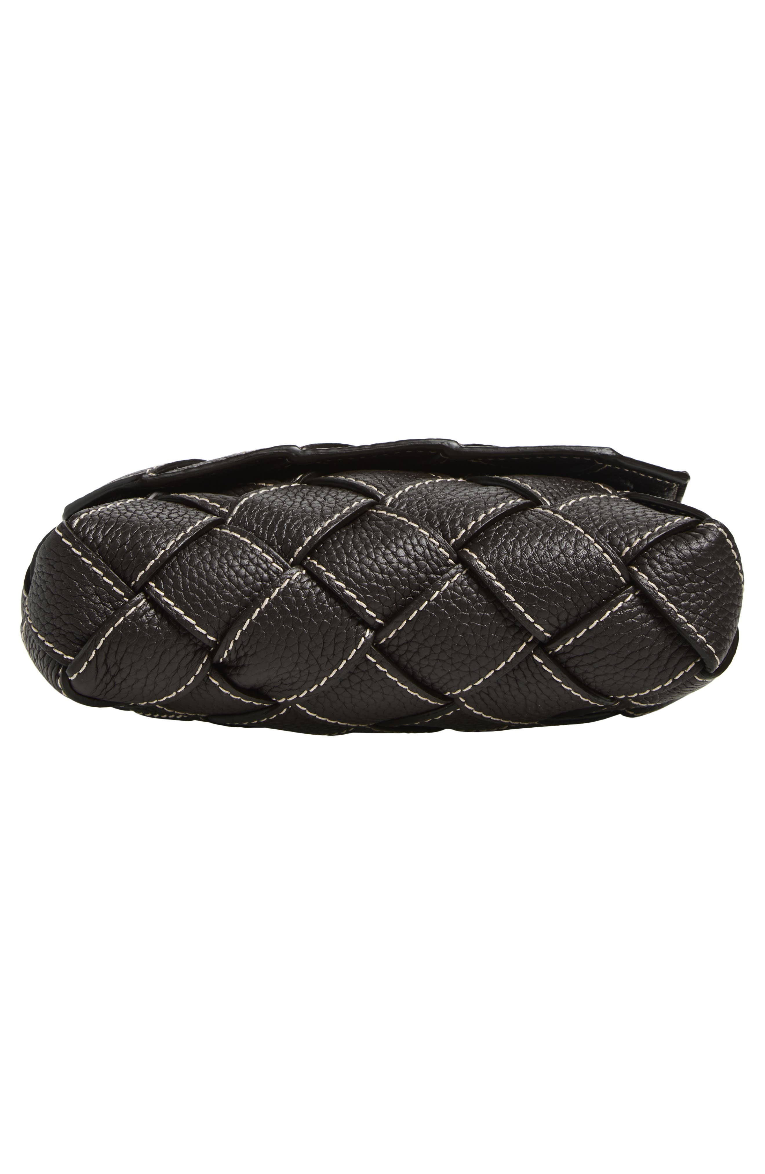 Bottega Veneta Topstitched Intreccciato Leather Messenger Bag in 2314 Fondant-Natural-Silver at Nord - 7