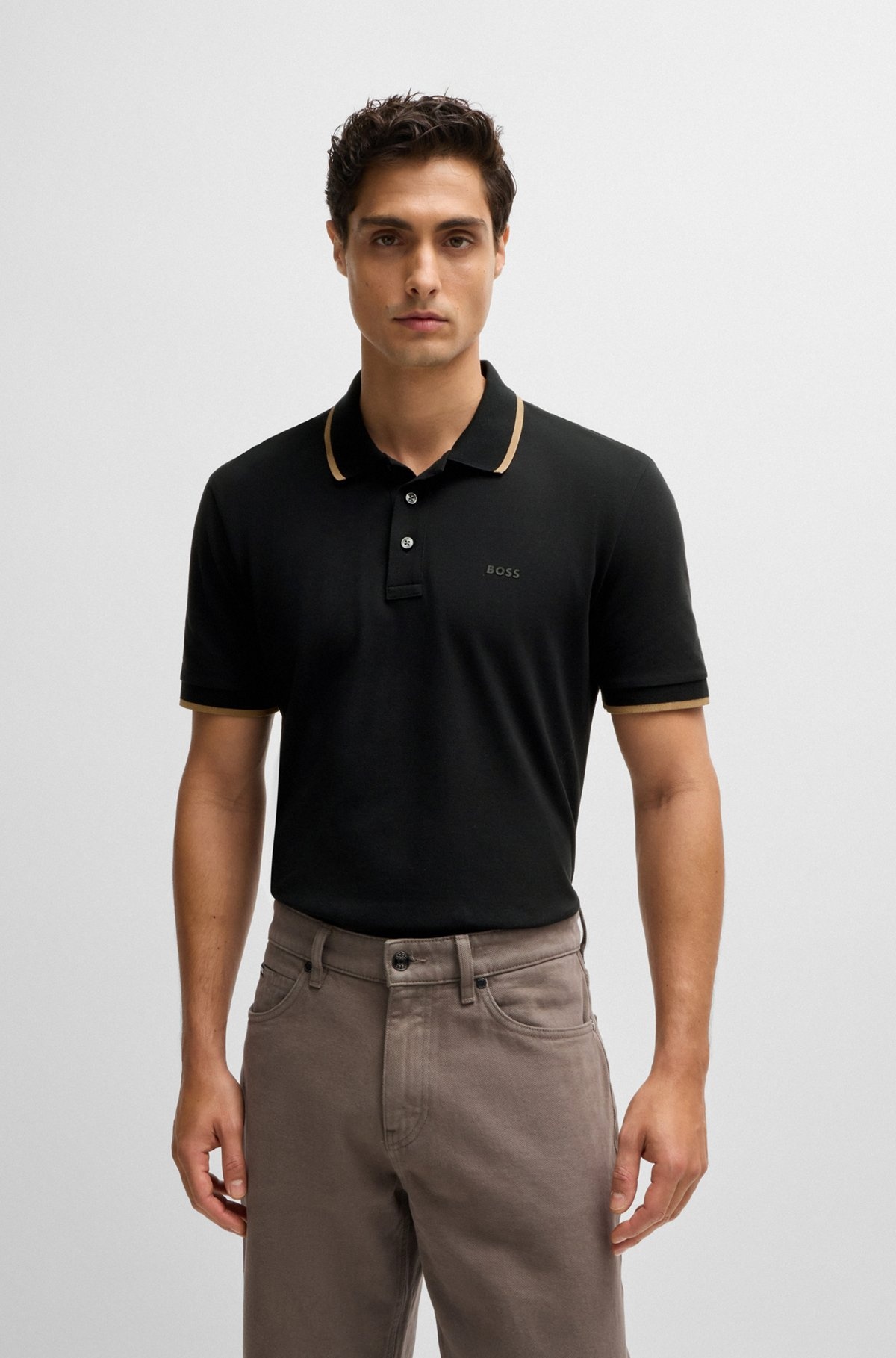 COTTON-PIQUÉ POLO SHIRT WITH LOGO DETAIL - 2