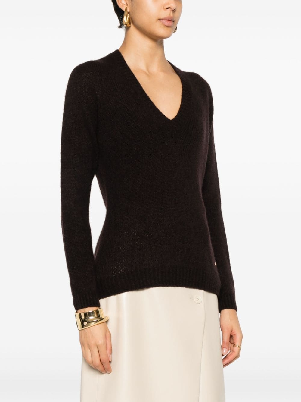 V-neck long-sleeve jumper - 3