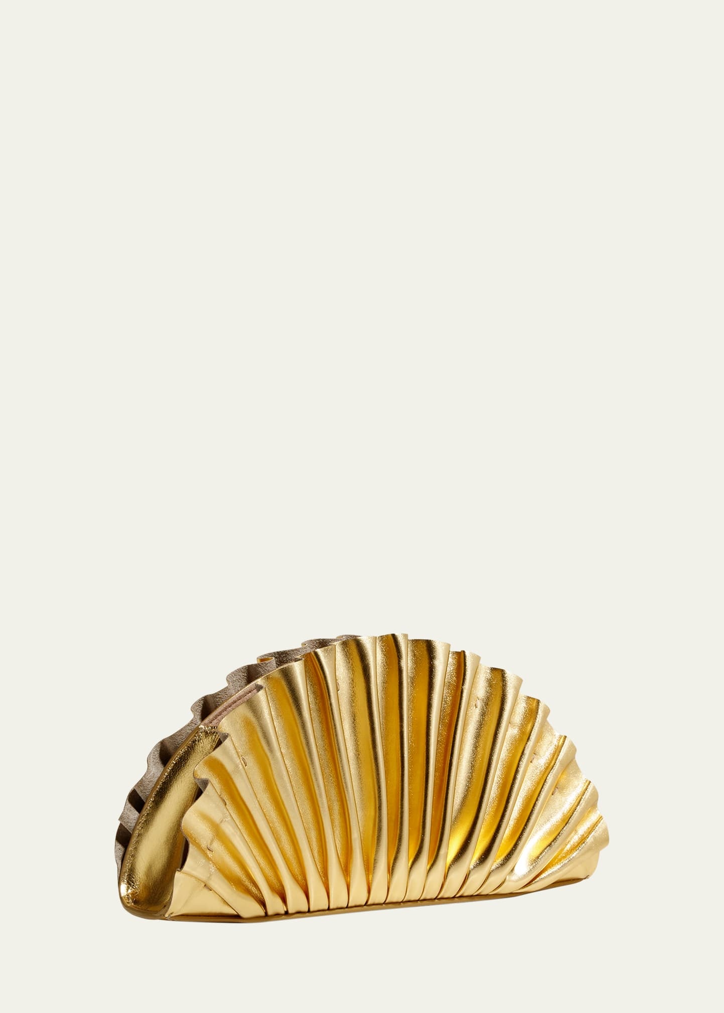 Nala Mini Pleated Metallic Clutch Bag - 3