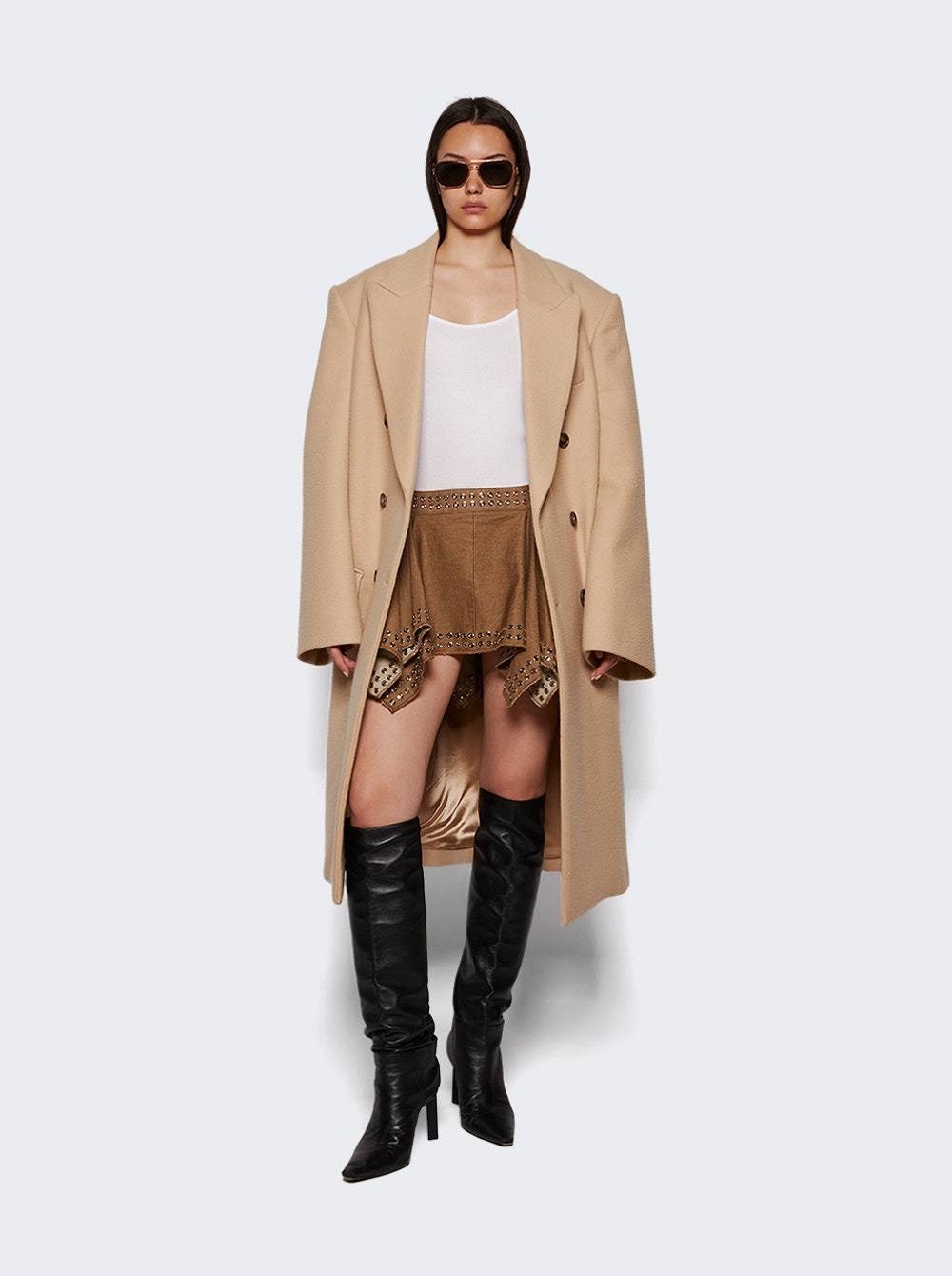 Ice Skating Eyelet Mini Skirt Brown - 5